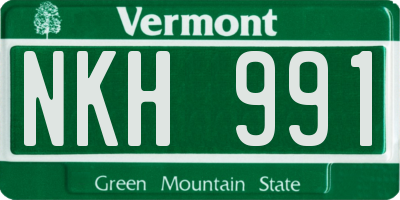 VT license plate NKH991