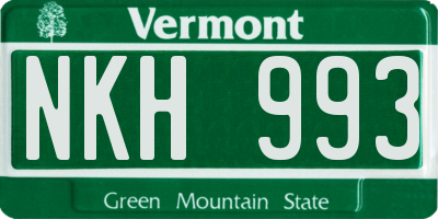 VT license plate NKH993