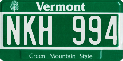 VT license plate NKH994