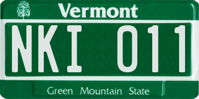 VT license plate NKI011