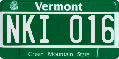 VT license plate NKI016