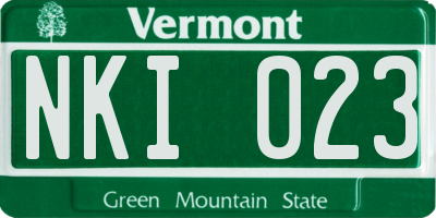 VT license plate NKI023