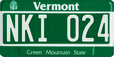 VT license plate NKI024