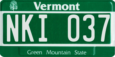 VT license plate NKI037