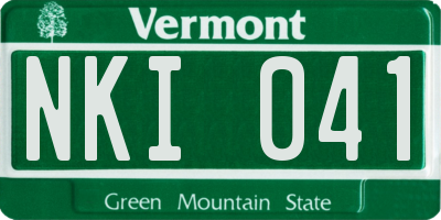 VT license plate NKI041