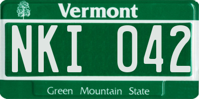 VT license plate NKI042