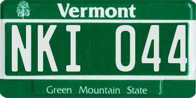 VT license plate NKI044