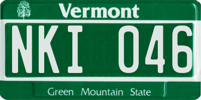 VT license plate NKI046