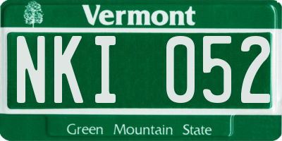 VT license plate NKI052
