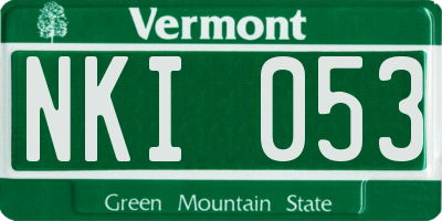 VT license plate NKI053