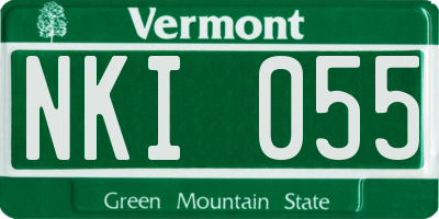 VT license plate NKI055