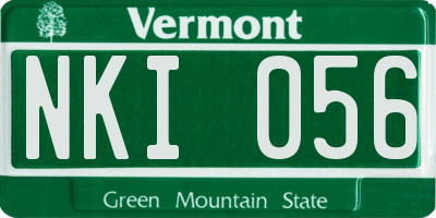 VT license plate NKI056
