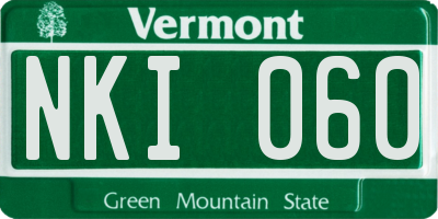 VT license plate NKI060