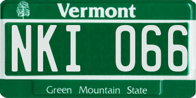 VT license plate NKI066