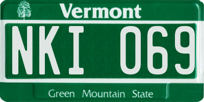 VT license plate NKI069