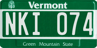 VT license plate NKI074
