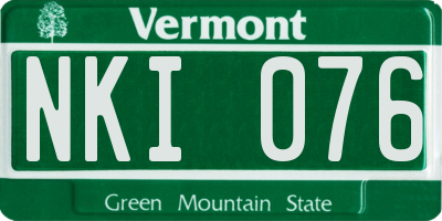 VT license plate NKI076