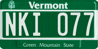 VT license plate NKI077