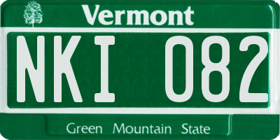 VT license plate NKI082