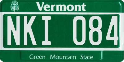 VT license plate NKI084