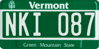 VT license plate NKI087