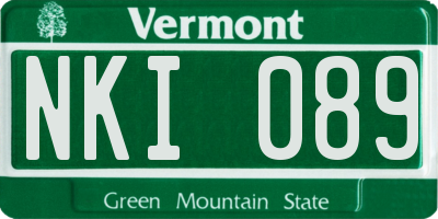 VT license plate NKI089