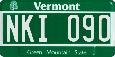 VT license plate NKI090