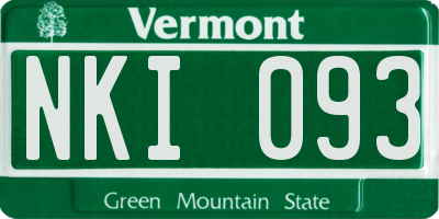 VT license plate NKI093