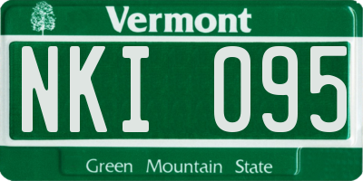 VT license plate NKI095