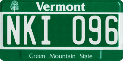 VT license plate NKI096