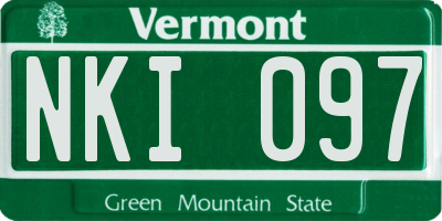 VT license plate NKI097