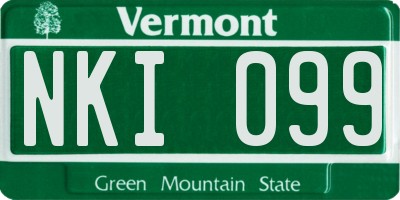 VT license plate NKI099
