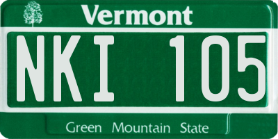 VT license plate NKI105
