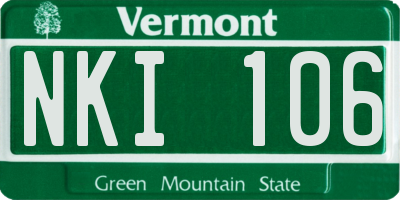 VT license plate NKI106