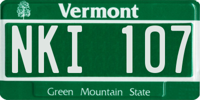 VT license plate NKI107