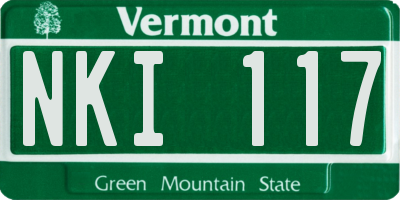 VT license plate NKI117