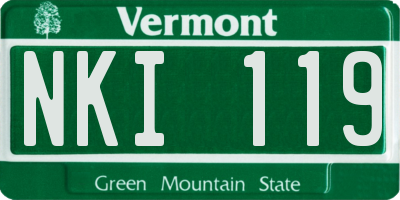 VT license plate NKI119