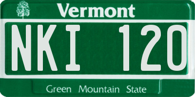 VT license plate NKI120