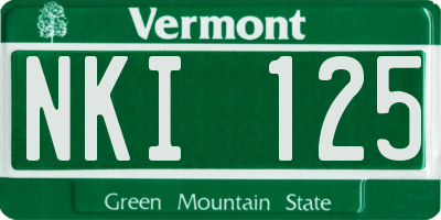 VT license plate NKI125