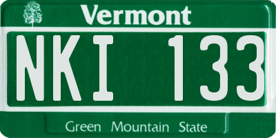 VT license plate NKI133