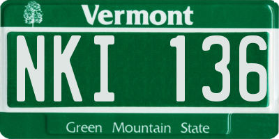 VT license plate NKI136