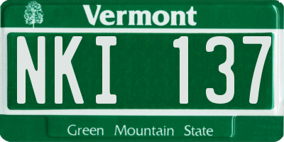 VT license plate NKI137