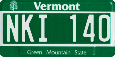 VT license plate NKI140