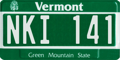 VT license plate NKI141