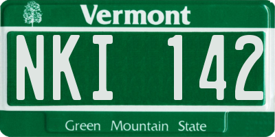 VT license plate NKI142