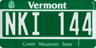 VT license plate NKI144