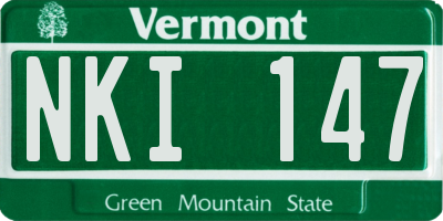 VT license plate NKI147