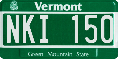 VT license plate NKI150