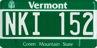 VT license plate NKI152