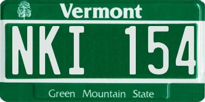 VT license plate NKI154
